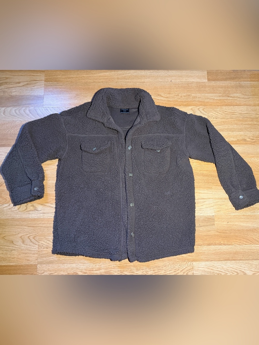 32 Degrees Women's Dark Brown Teddy Sherpa Shirt-Jacket